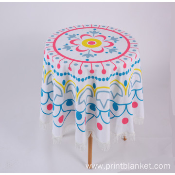 polyester towel print round table cloth used